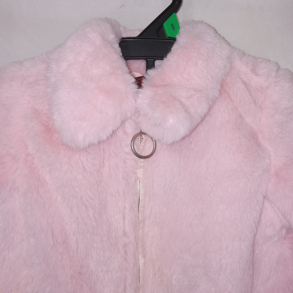 7 For All Mankind Pink Faux Fur Kids Jacket Size 18mo Cute Cozy Soft❤️ - Picture 3 of 10